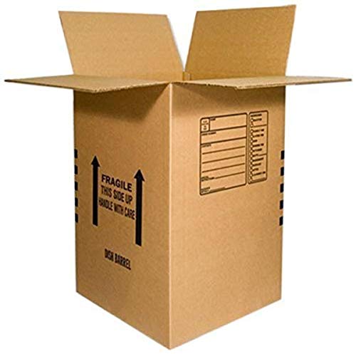 Book Cover EcoBox Dish Barrel Heavy Duty Moving Box 18 x 18 x 28 Inches, Pack of 5 (V-8378)