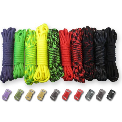 PARACORD PLANET 550lb Type III Paracord Combo Crafting Kits with Buckles (ZOMBIE)