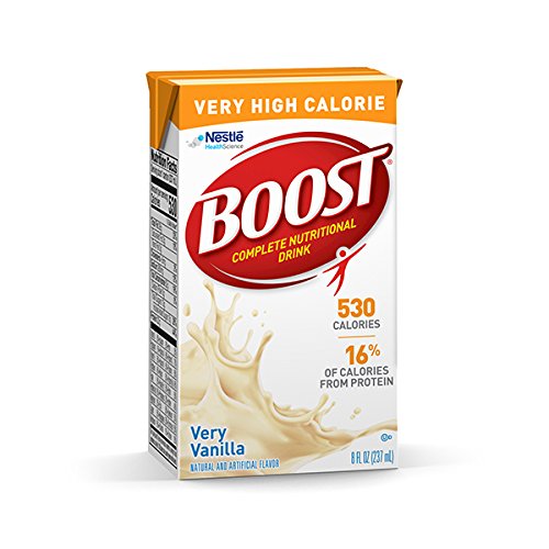 Book Cover Boost Very High Calorie Complete Nutritional Drink, Very Vanilla, 8 Ounce Box, Pack of 27