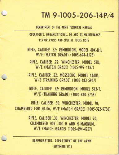 TM 9-1005-206-14P/4, RIFLE, CALIBER .22: REMINGTON, MODEL 40X-H1, MODEL 52D, 144US, 513-T, MODEL 70