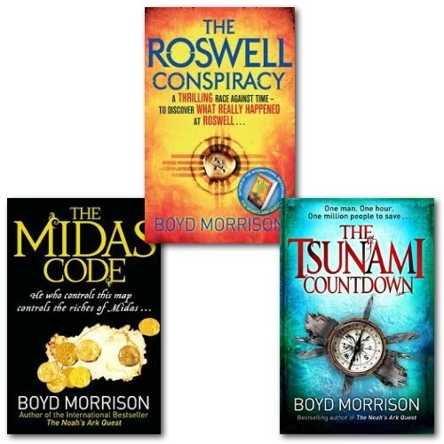 Boyd Morrison Collection 3 Books Set, (The Roswell Conspiracy, The Midas Code & The Tsunami Countdown)