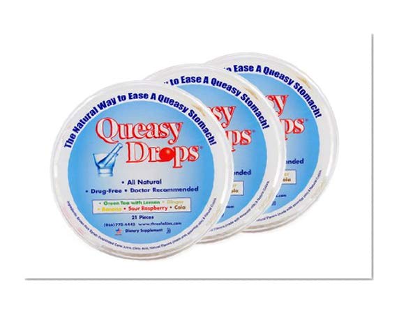 Three Lollies Queasy Drops (21 Piece Container) Assorted for Nausea Relief, 3 Count