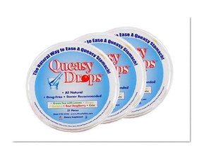 Three Lollies Queasy Drops (21 Piece Container) Assorted for Nausea Relief, 3 Count