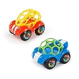 Bright Starts Rattle & Roll Buggie Easy Grasp Push Vehicle Toy, Ages 3 months +, One toy, color may vary