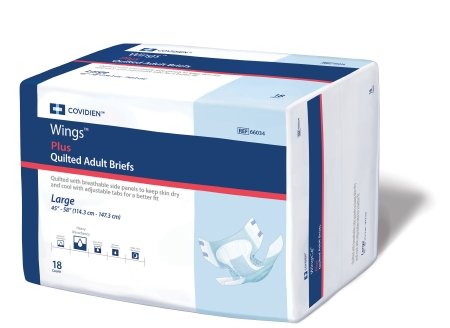 Book Cover Wings Choice Plus Quilted Brief, Large, Heavy Absorbency, 66034 - Case of 72