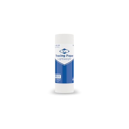 Alvin 55W-M Lightweight White Tracing Paper Roll 6" x 50yd, 50 yd