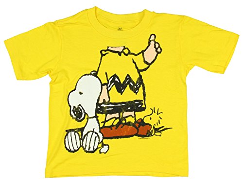 Peanuts Little Boys' Toddler Short Sleeve T-Shirt, Yellow, 4T