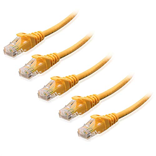 Cable Matters 5-Pack Snagless Cat 6 Ethernet Cable 10 ft (Cat 6 Cable, Cat6 Cable, Internet Cable, Network Cable) in Yellow