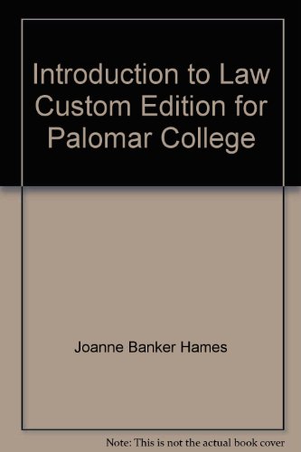 Introduction to Law Custom Edition for Palomar College