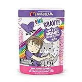 Weruva B.F.OMG - Best Feline Friend Oh My Gravy!, Tuna & Beef Baby Cakes with Tuna & Beef in Gravy Cat Food, 3oz Pouch (Pack of 12), Purple (0152)