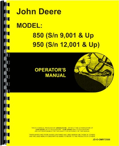 John Deere 950 Tractor Operators Manual (SN# 12001-20000)