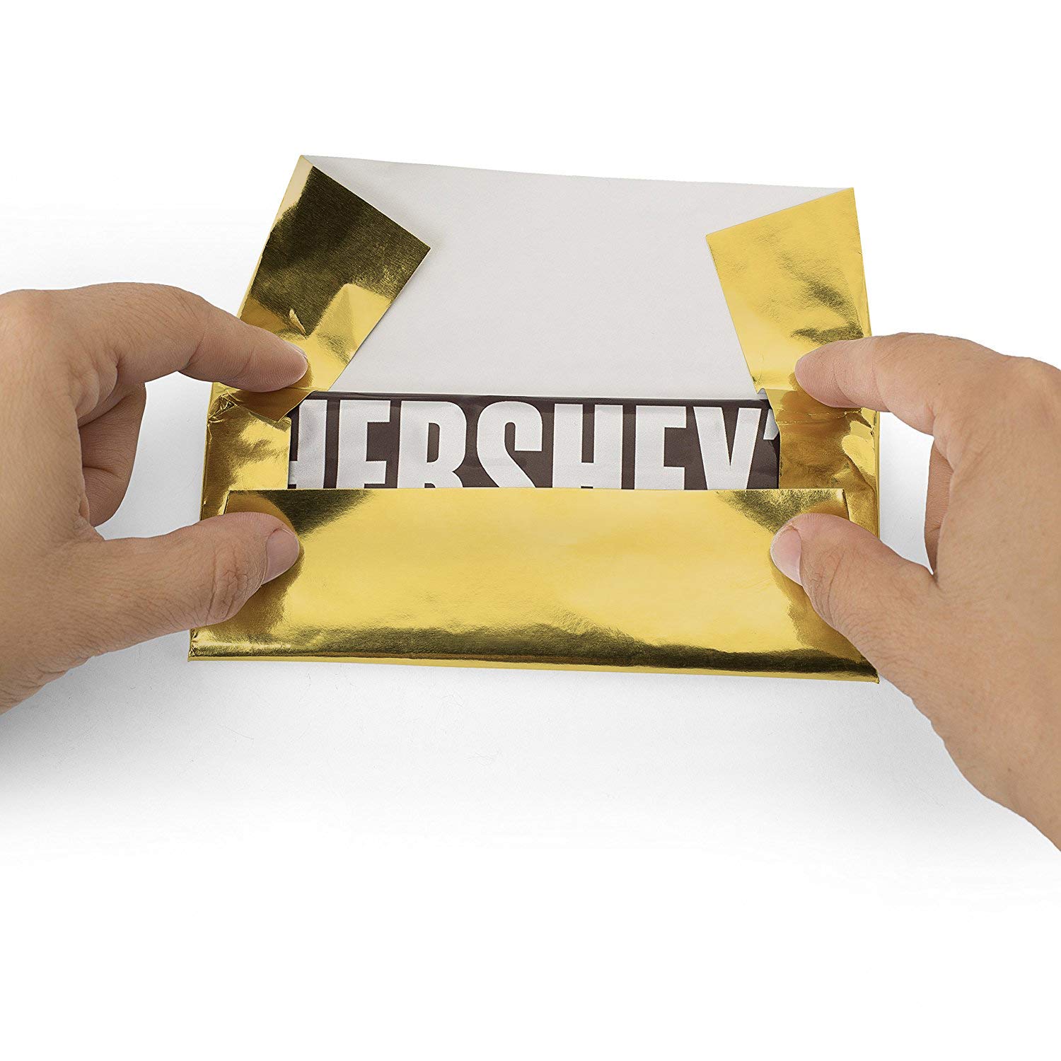 Book Cover Foil Wrapper - Pack of 100 Candy Bar Wrappers with Thick Paper Backing - Folds and Wraps Well - Best for Wrapping 1.55Oz Hershey/Candies/Chocolate Bars/Gifts - Size 6