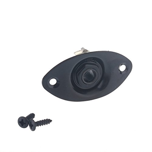Musiclily 1/4" Oval Guitar Input Jack Output Plate Jackplate Socket for Fender Strat Tele, Black