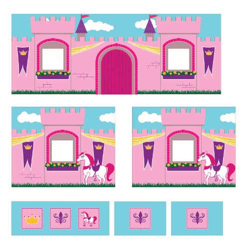 Book Cover DHP Princess Castle Design Curtain Set for Junior Loft Bed, Kids Furniture, Pink