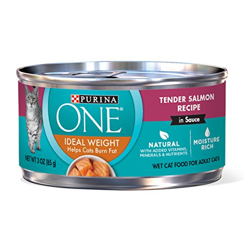 Purina ONE Natural Weight Control Wet Cat Food, Ideal Weight Tender Salmon Recipe - (24) 3 oz. Pull-Top Cans