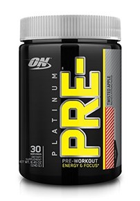 OPTIMUM NUTRITION Platinum Pre-Workout Energy Powder, with Amino Acids and Beta-Alanine, Twisted Apple, 30 servings