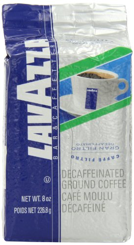 Lavazza Gran Filtro Decaffeinato Ground Coffee Blend, Decaffeinated Medium Roast, 8-Ounce Brick