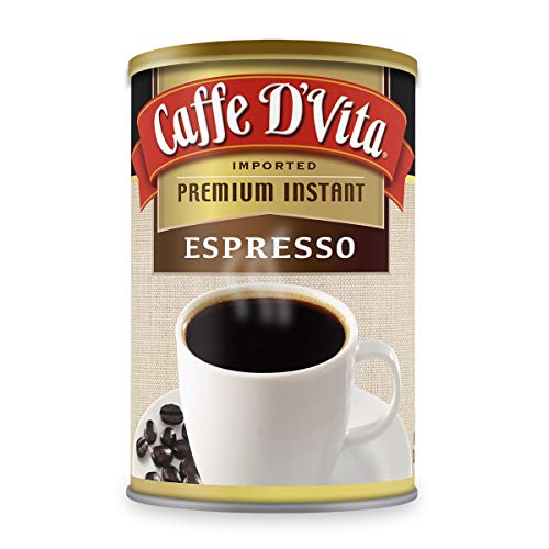 Caffe D’Vita Espresso Coffee - Espresso Powder, Coffee Espresso, Keto Coffee, Gluten Free, No Cholesterol, No Hydrogenated Oils, No Trans Fat, Kosher-Dairy, Instant Coffee Drinks - 3 Oz Can