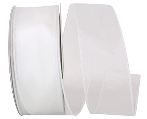 Reliant Ribbon 99908W-030-40K Sheer Lovely Value Wired Edge Ribbon, 2-1/2 Inch X 50 Yards, White