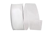 Reliant Ribbon 99908W-030-40K Sheer Lovely Value Wired Edge Ribbon, 2-1/2 Inch X 50 Yards, White
