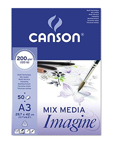 Canson Imagine Papier à dessin A3 29,7 x 42 cm 50 feuilles Blanc pur