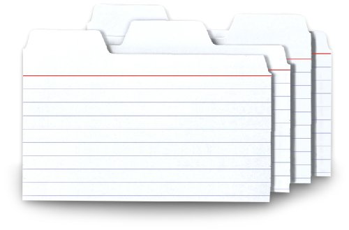 Book Cover Find It Tabbed Index Cards, 3 x 5 Inches, White, 48-Pack (FT07215)
