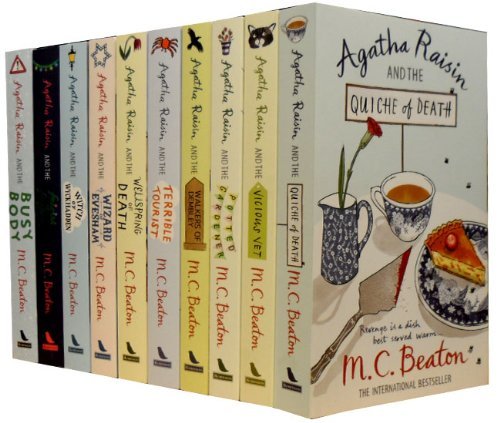 Agatha Raisin Series Collection M. C. Beaton 10 Books Set 1 to 10 Pack (Quiche of Death, Vicious Vet, Potted Gardner, Walkers of Dembley, Terrible Tourist, Wellspring of Death, Wizard of Evesham, Witch of Wyckhadden, Fairies of Fryfam, Busy Body)