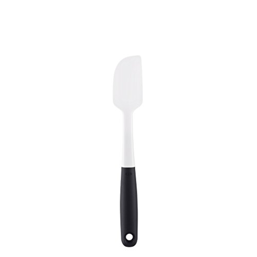 OXO Good Grips Silicone Spatula, Small, White, 3/4 in W x 1-1/2 in L, 9-1/2 in