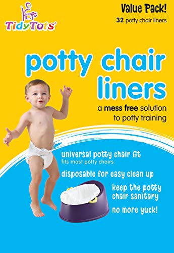 Book Cover TidyTots Disposable Potty Chair Liners - Value Pack - Universal Potty Chair Fit (fits most potty chairs) - 32 Liners