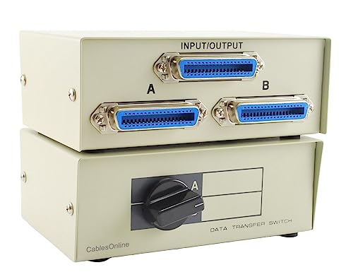 2-Way Centronics 36 (CN36) Female Manual Data Switch Box, CablesOnline SB-006