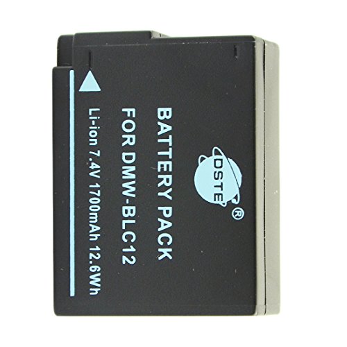 DSTE 2-Pack Rechange Batterie pour Panasonic DMW-BLC12 Lumix DMC-G5 DMC-G6 DMC-G7 DMC-GH2 DMC-FZ200 DMC-FZ200GK DMC-FZ1000 V-LUX4 Leica Q