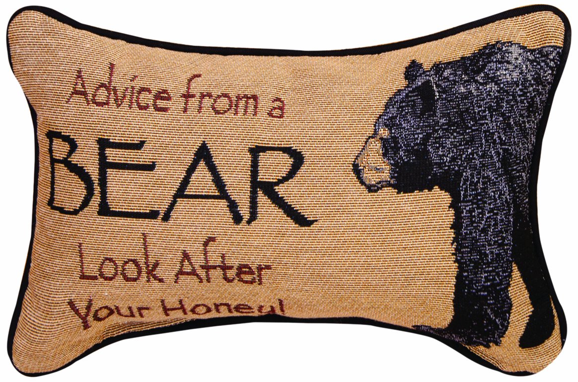 Book Cover Manual The Lodge Collection Reversible Throw Pillow, 12.5 X 8.5-Inch, Advice from a Bear X Your True Nature 1 Count (Pack of 1) Solid