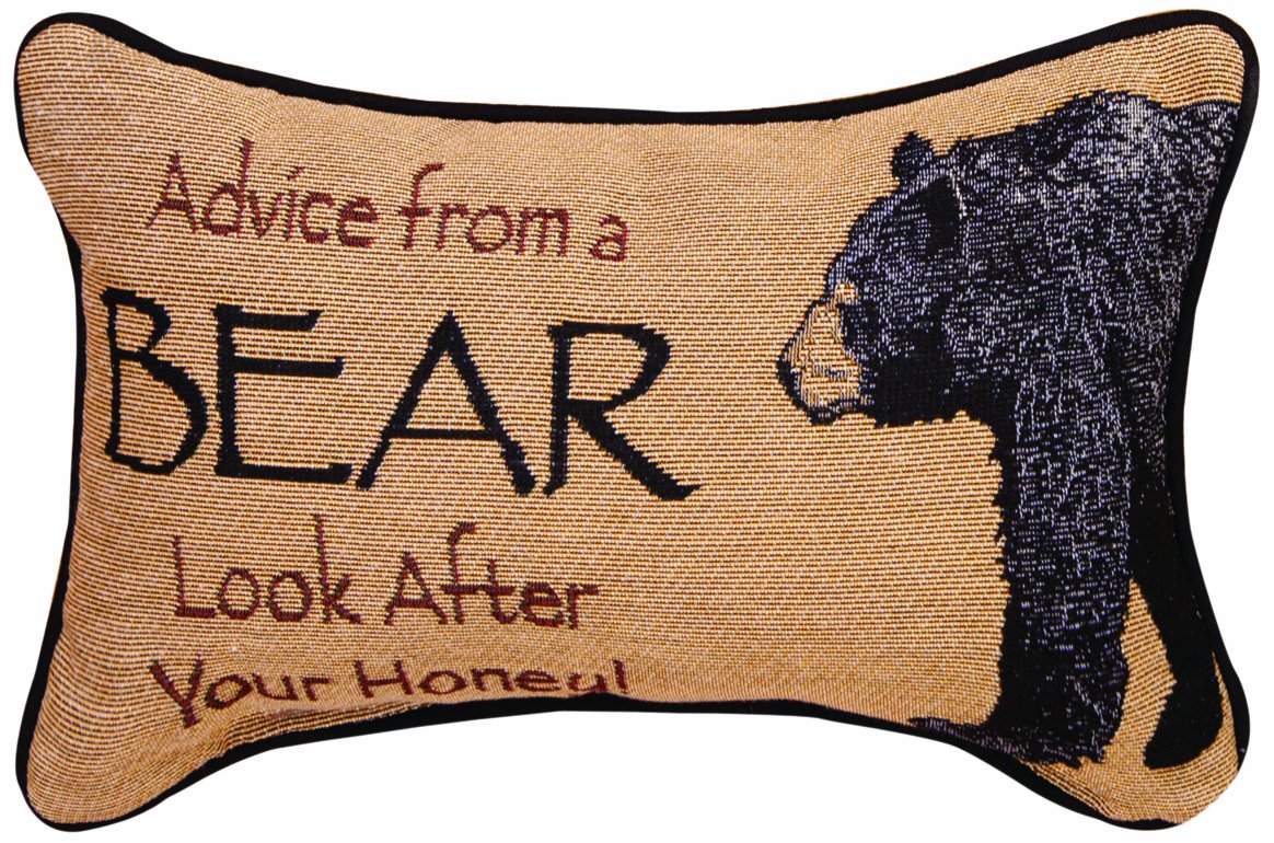 Manual The Lodge Collection Reversible Throw Pillow, 12.5 X 8.5-Inch, Advice from a Bear X Your True Nature 1 Count (Pack of 1) Solid