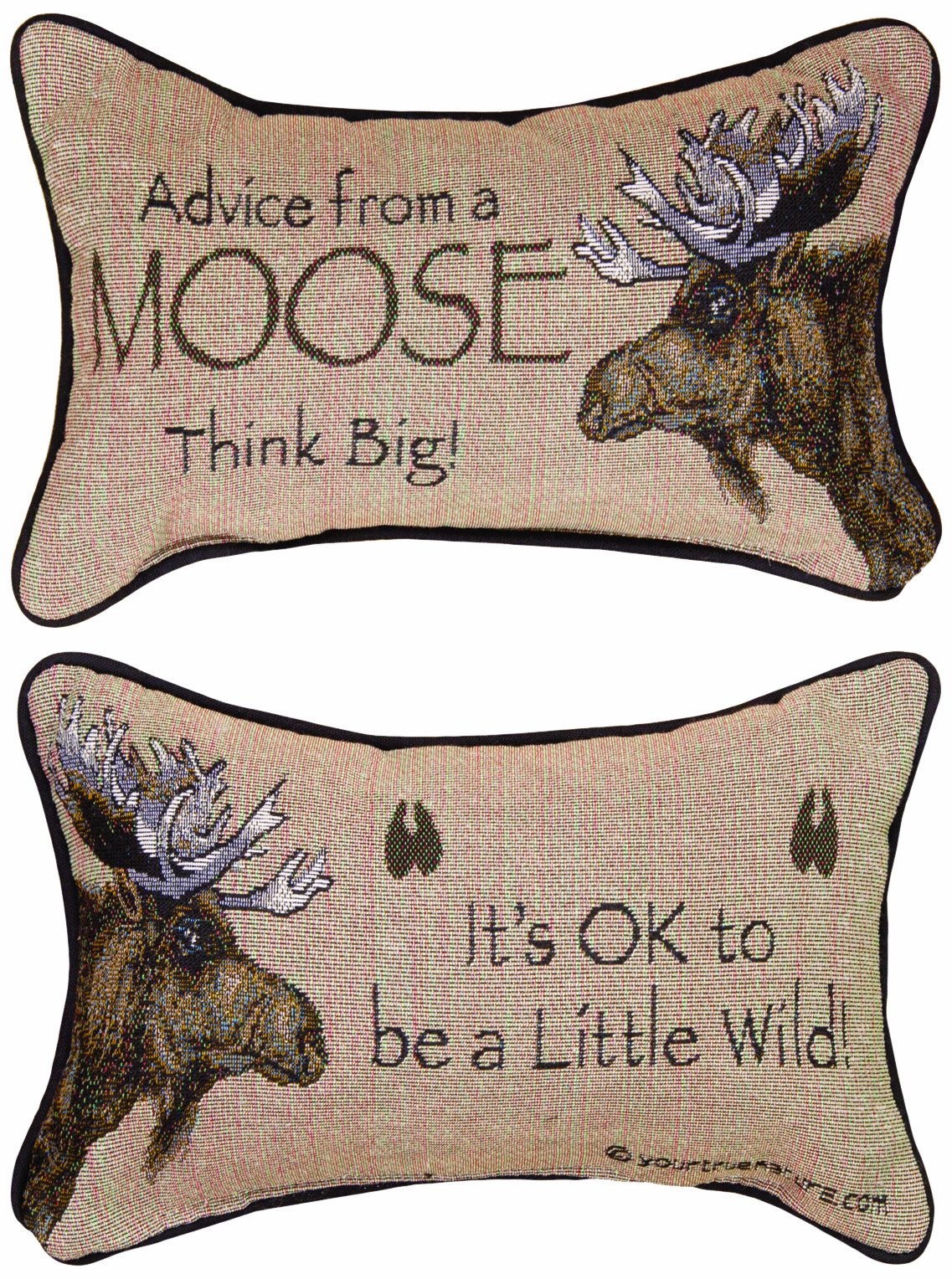 Book Cover Manual The Lodge Collection Reversible Throw Pillow, 12.5 X 8.5-Inch, Advice from a Moose X Your True Nature