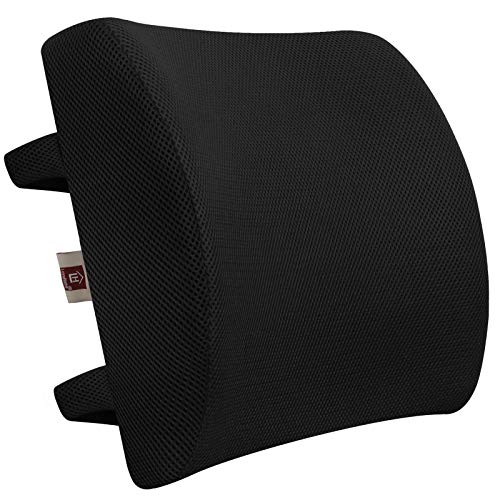 Book Cover Love Home Memory Foam 3d Ventilative Mesh Lumbar Support Cushion Back Cushion - Alleviates Lower Back Pain- (Black)