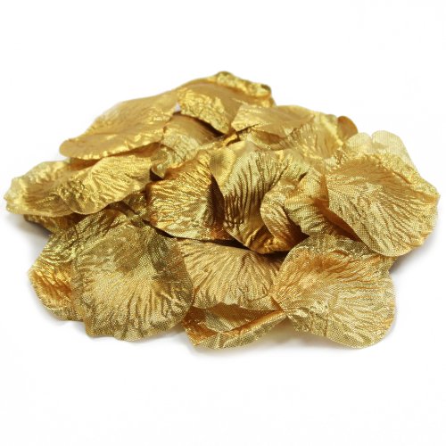 Koyal Wholesale 200-Pack Silk Rose Petals, Gold