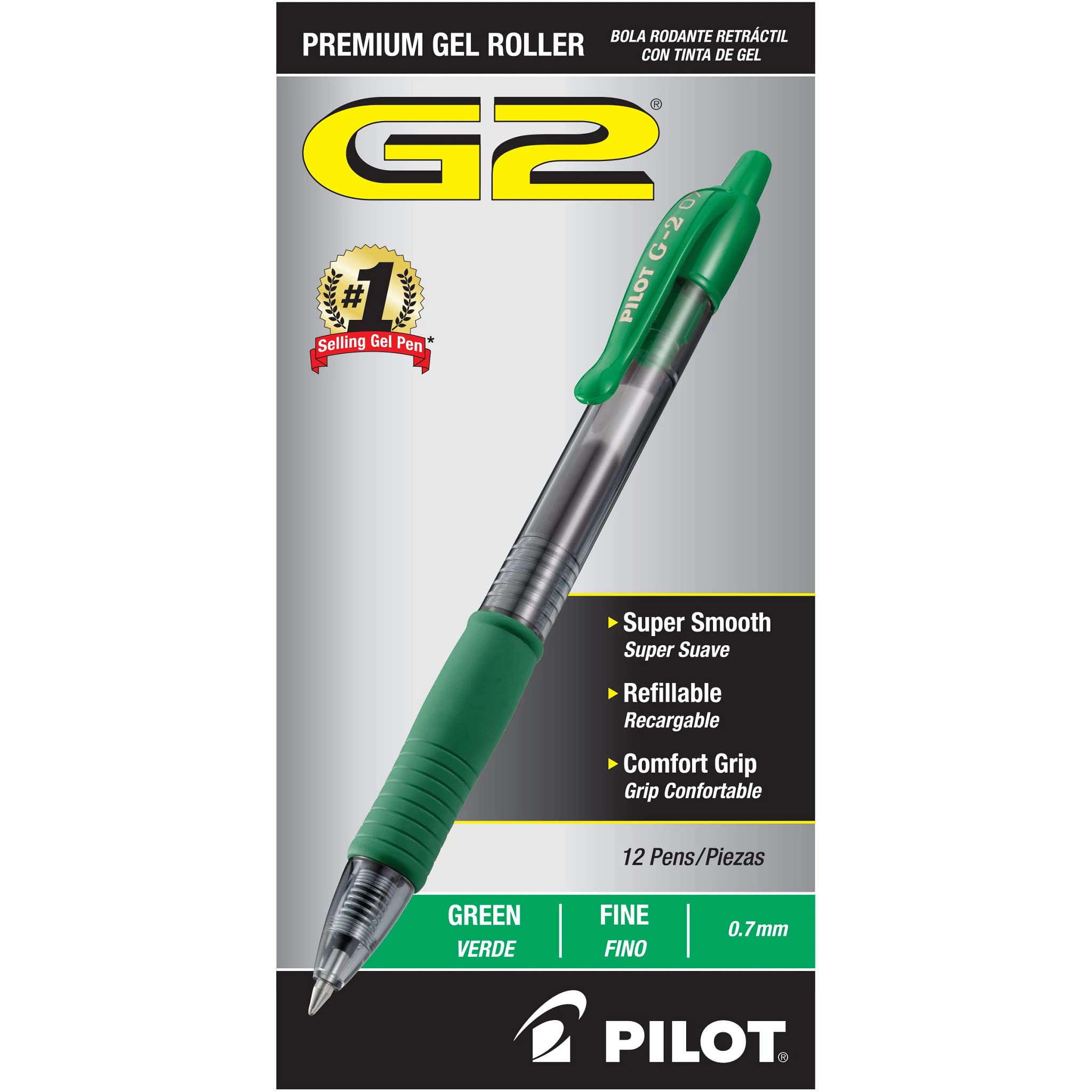 Book Cover Pilot G2 Retractable Premium Gel Ink Roller Ball Pens Fine Pt (.7) 36 Pens Black; Retractable, Refillable & Premium Comfort Grip; Smooth Lines to the End of the Page, America's #1 Selling Pen Brand
