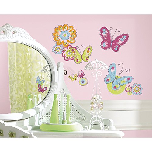 Book Cover RoomMates Brushwork Butterfly Peel And Stick Wall Decals