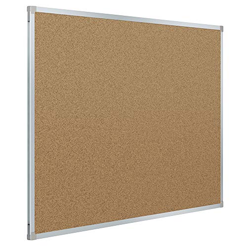 Book Cover Mead Corkboard, Framed Bulletin Board, 3' x 2', Cork Board, Aluminum Frame (85361)