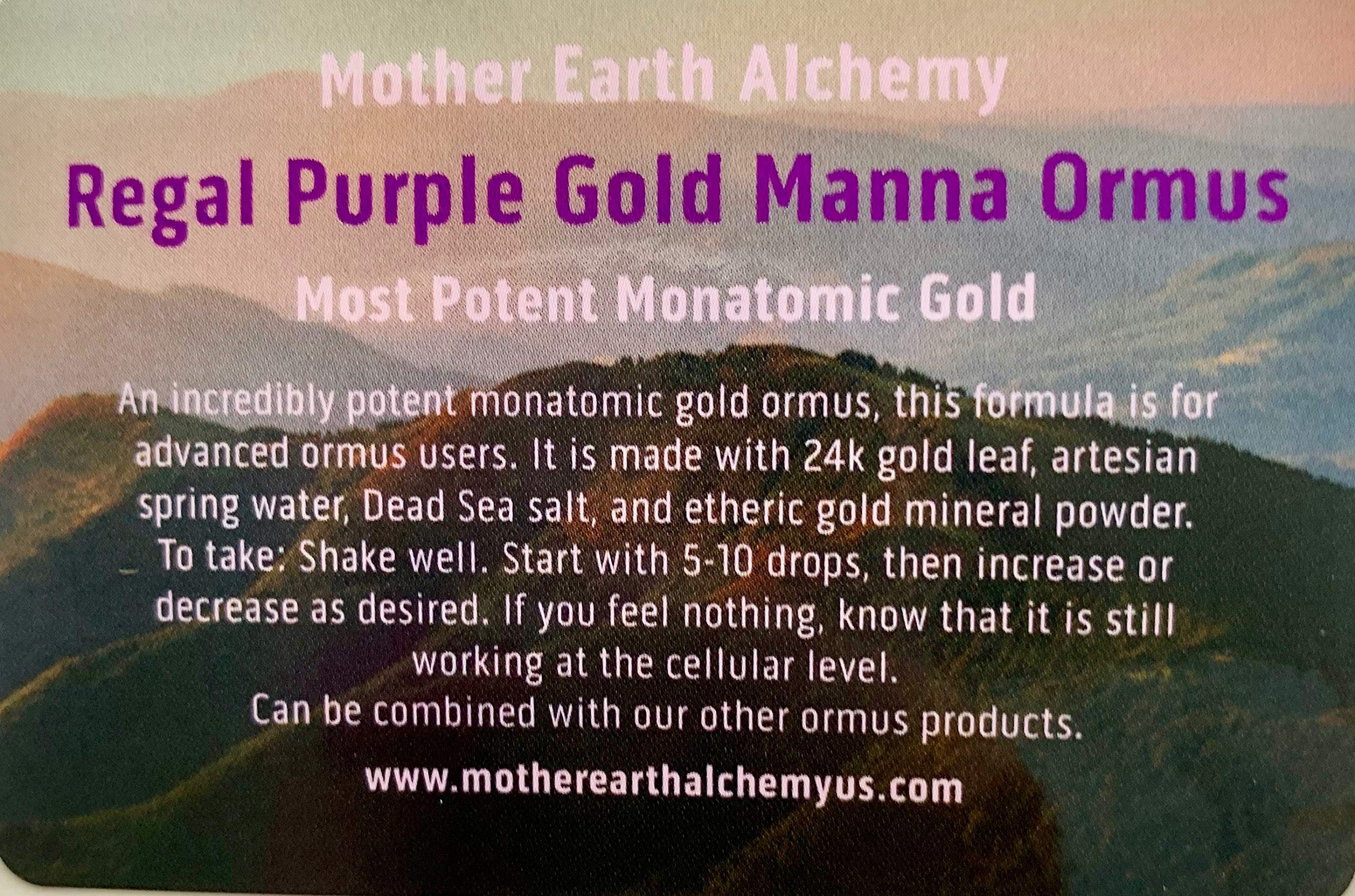 Book Cover Regal Purple Gold Manna Ormus - 1oz - Mother Earth Alchemy