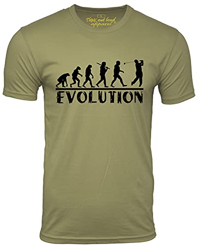 Book Cover Golf Evolution Funny T-Shirt Golfer Humor Tee Olive M