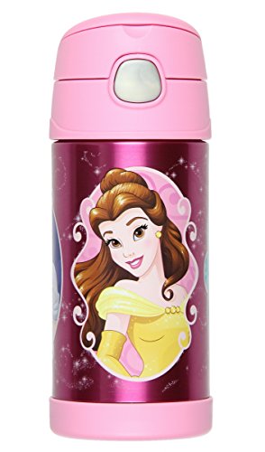 Thermos FUNtainer Vacuum Insulated Stainless Steel Kids Drinkware Bottle with Straw, 10oz - Tasteless and Odorless, BPA-Free, Portable & Great for Children, Travel & Lunchboxes - Disney Princess