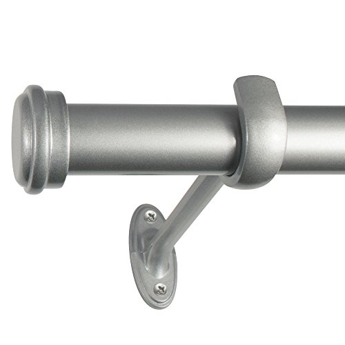 Decopolitan End Cap Single Curtain Rod Set, 18 to 36-Inch, Nickel