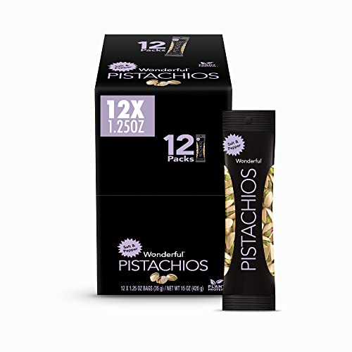 Wonderful Pistachios, Salt and Pepper Flavored, 1.25 Ounce (Pack of 12)