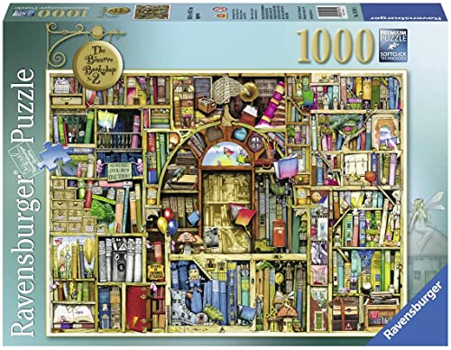 Book Cover Ravensburger Bizarre Bookshop 2 1000 Piece Jigsaw Puzzle for Adults – Every piece is unique, Softclick technology Means Pieces Fit Together Perfectly