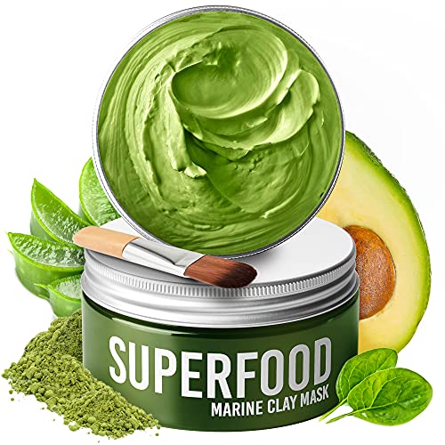 Clay Mask by Plantifique 100% Vegan with Avocado & Superfoods - Dermatologist Tested, Hydrating Dead Sea Mud Mask - Face Mask - Face Masks Skincare - 100ml/3.4 Oz Face Mask Skin Care for Acne