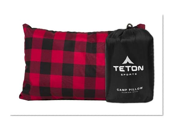 Teton Sports Camp Pillow Perfect for Anytime You Travel; Camping, Backpacking, Airplanes, and Road Trips; Comfortable Pillow for Neck and Lumbar Support; You Can Take It Anywhere; Washable; Black