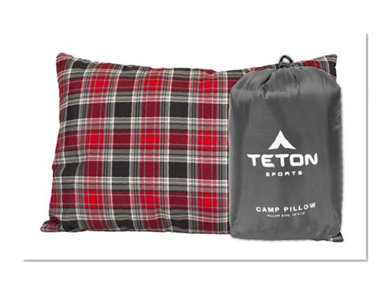 Teton Sports Camp Pillow Perfect for Anytime You Travel; Camping, Backpacking, Airplanes, and Road Trips; Comfortable Pillow for Neck and Lumbar Support; You Can Take It Anywhere; Washable; Grey