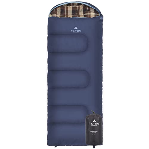 TETON Sports Junior Sleeping Bags – Finally, Sleeping Bag for Boys, Girls, all Kids, Warm and Comfortable; For all Camping Weather and Built to Last