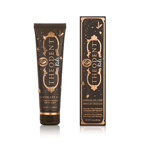 Theodent Kids Toothpaste - Fluoride Free Chocolate Toothpaste for Kids with Rennou® for Enamel Repair, Safe if Accidentally Swallowed, SLS Free, Chocolate Chip (3.4 oz)